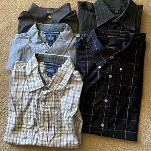 5 shirts bundle deal!!!Men’s dress shirts 4 short sleeves 1 long sleeves